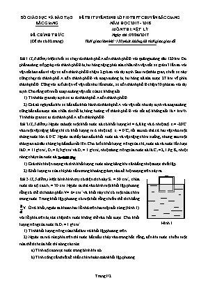Đề thi vào Lớp 10 THPT chuyên Bắc Giang môn Vật lý - Năm học 2017-2018 - Sở giáo dục và đào tạo Bắc Giang